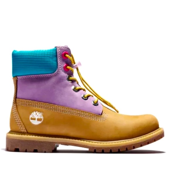 8 🔖 Timberland Premium 6” WP Boots Purple & Turquoise Multi color